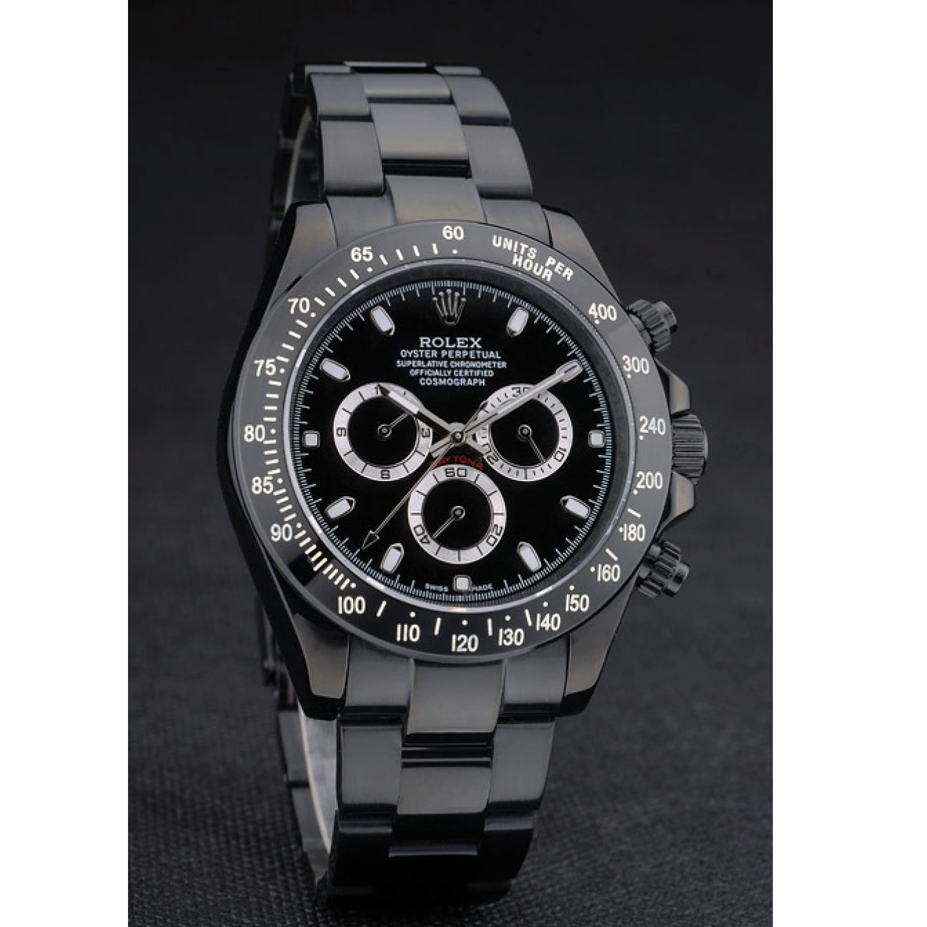 AAA Replica Watches 80247 Ion Black Tachymeter Rolex Black Plated Daytona Stainless Dial Steel Strap Black 0524